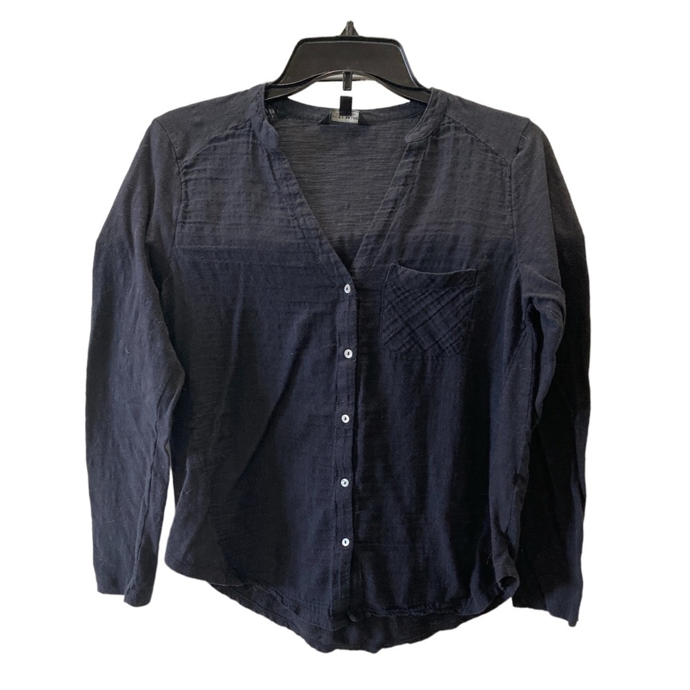 Lucky Brand S/P black button down long sleeve shirt
